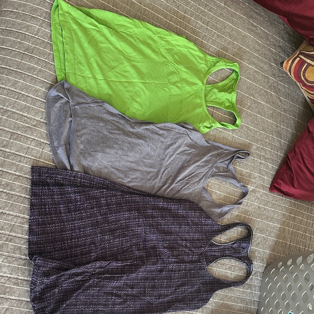 lululemon athletica Women's Tank Tops - Lime Green, Heather Gray, Charcoal Black